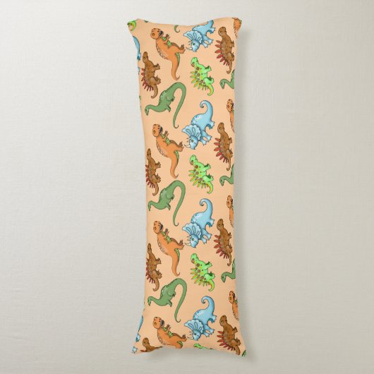 Fun Dinosaurs Pattern Lichaamskussen (Voorkant Verticaal)