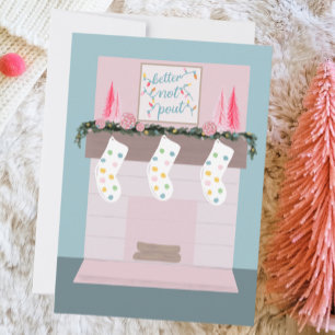 Fun Disco Roze kerstfoto Feestdagenkaart