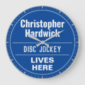 Fun Disk Jockey Wall Plaque Style Grote klok (Voorkant)