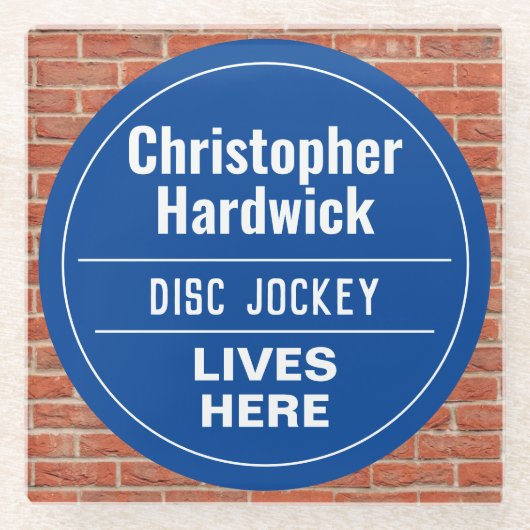 Fun Disk Jockey Wall Plaque Style Onderzetter Glazen Onderzetter (Voorkant)
