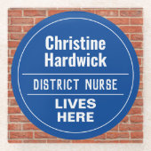Fun District Nurse Wall Plaque Style Glazen Onderzetter (Voorkant)