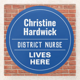 Fun District Nurse Wall Plaque Style Glazen Onderzetter