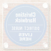 Fun District Nurse Wall Plaque Style Glazen Onderzetter (Achterkant)