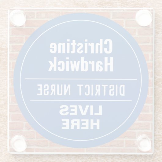 Fun District Nurse Wall Plaque Style Glazen Onderzetter (Achterkant)