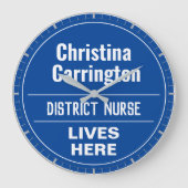 Fun District Nurse Wall Plaque Style Grote klok (Voorkant)