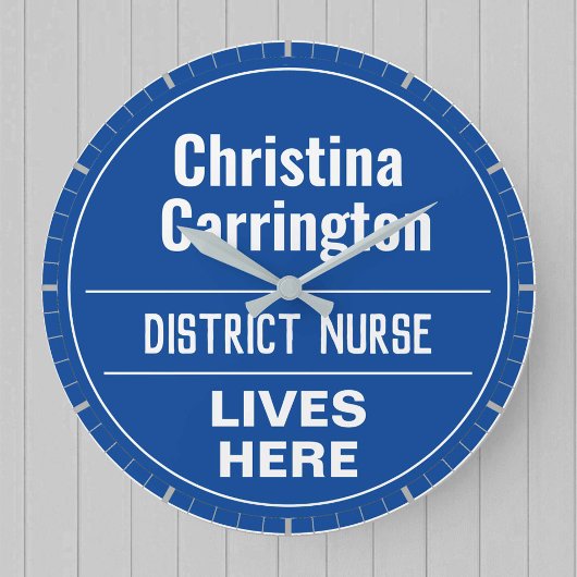 Fun District Nurse Wall Plaque Style Grote klok