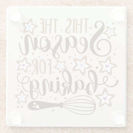 Fun 'Dit is het seizoen voor Baking Design Glazen Onderzetter (Achterkant)
