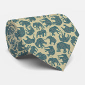 Fun Ditzy Paisley Elephants op Beige Necktie Stropdas (Opgerold)