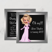 Fun Diva Vrouwen Verjaardagsfeest Kaart (Voorkant / Achterkant)