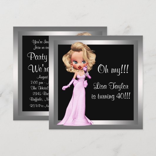 Fun Diva Vrouwen Verjaardagsfeest Kaart (Voorkant / Achterkant)