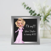 Fun Diva Vrouwen Verjaardagsfeest Kaart (Staand voorkant)