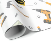 Fun DIY Mechanic Tools white wrappaper Cadeaupapier (Rol Hoek)