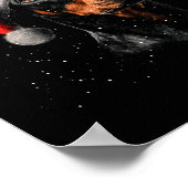 Fun Doberman Dog Christmas Lights Santa Hat Long S Poster (Hoek)