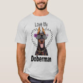 Fun Doberman in zonnebril T-shirt (Voorkant)