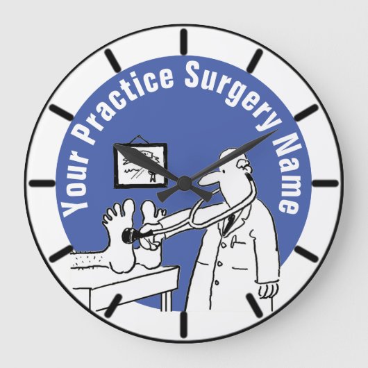 Fun Doctor met Stethoscoop Medical Grote Klok (Voorkant)
