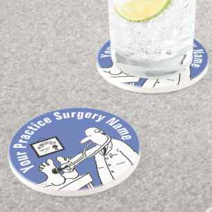 Fun Doctor met Stethoscoop-Onderzetter Zandsteen Onderzetter