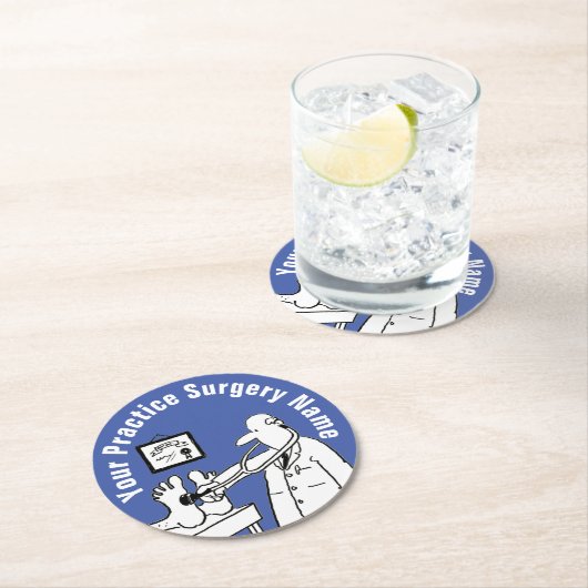 Fun Doctor met Stethoscoop Rondpapier Onderzetter (Insitu)