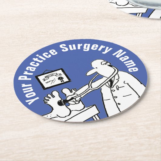 Fun Doctor met Stethoscoop Rondpapier Onderzetter (Gebogen)