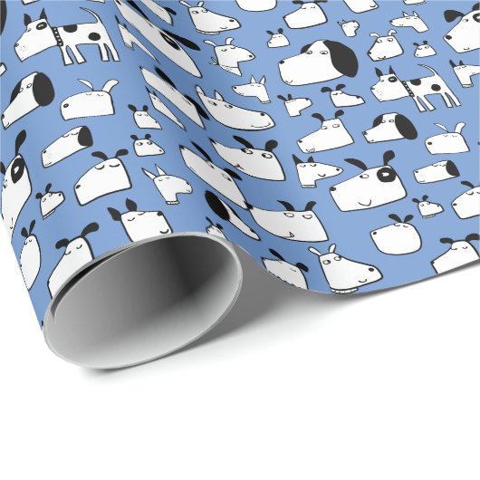 Fun Dog Blue Cadeaupapier (Rol Hoek)