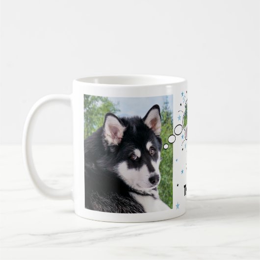 Fun Dog Dad dacht dat Bubble Custom Photo Koffiemok (Links)