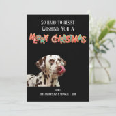 Fun Dog Foto Kerstkoekje Feestdagenkaart (Staand voorkant)