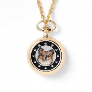 Fun Dog-foto Pet Name Paw Prins Custom Horloge