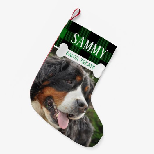 Fun Dog Fotonaam gepersonaliseerd Kleine Kerstsok (Voorkant (Hangend))