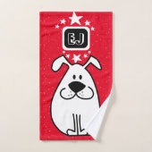 Fun Dog gepersonaliseerd monogram ontwerp Bad Handdoek (Handdoek)