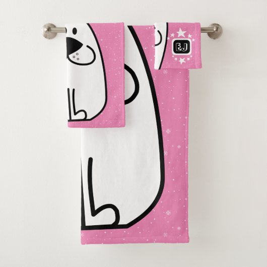 Fun Dog gepersonaliseerd monogram ontwerp Bad Handdoek (Insitu)