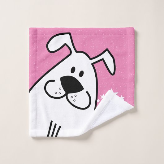 Fun Dog gepersonaliseerd monogram ontwerp Bad Handdoek (Wasdoekje)