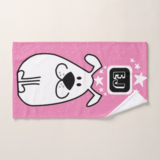 Fun Dog gepersonaliseerd monogram ontwerp Bad Handdoek (Handdoek)