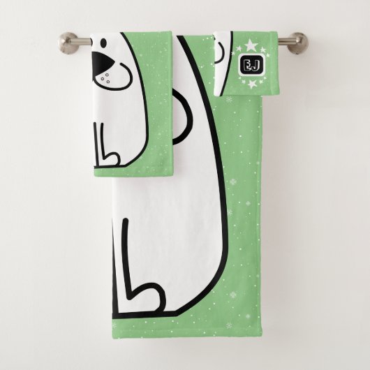 Fun Dog gepersonaliseerd monogram ontwerp Bad Handdoek (Insitu)