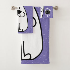 Fun Dog gepersonaliseerd monogram ontwerp Bad Handdoek