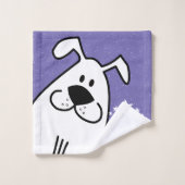 Fun Dog gepersonaliseerd monogram ontwerp Bad Handdoek (Wasdoekje)