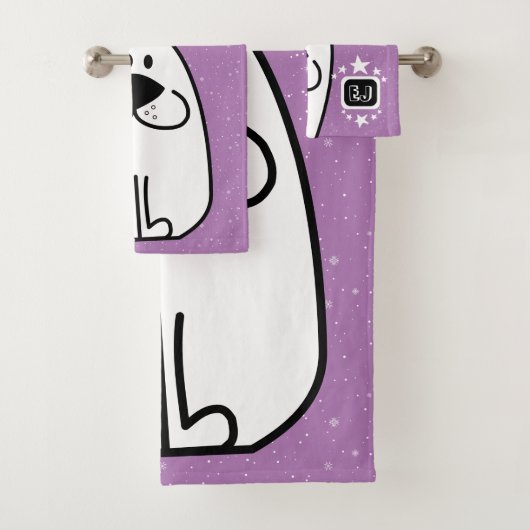 Fun Dog gepersonaliseerd monogram ontwerp Bad Handdoek (Insitu)
