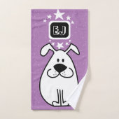 Fun Dog gepersonaliseerd monogram ontwerp Bad Handdoek (Handdoek)
