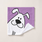 Fun Dog gepersonaliseerd monogram ontwerp Bad Handdoek (Wasdoekje)