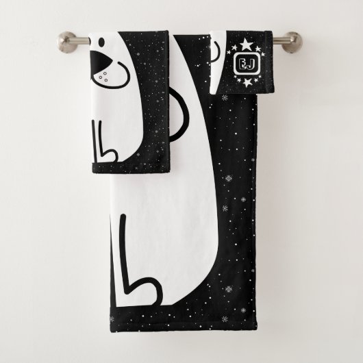 Fun Dog gepersonaliseerd monogram ontwerp Bad Handdoek (Insitu)