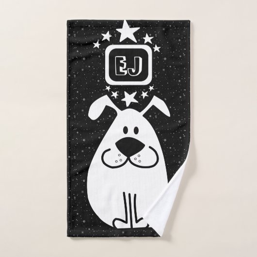 Fun Dog gepersonaliseerd monogram ontwerp Bad Handdoek (Handdoek)
