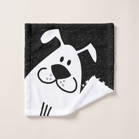 Fun Dog gepersonaliseerd monogram ontwerp Bad Handdoek (Wasdoekje)