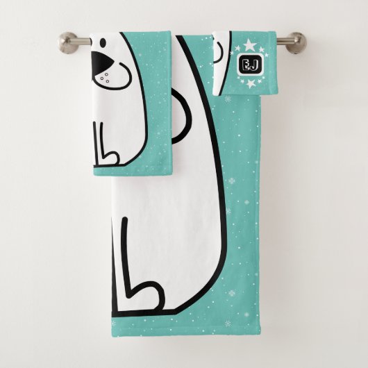 Fun Dog gepersonaliseerd monogram ontwerp Bad Handdoek (Insitu)