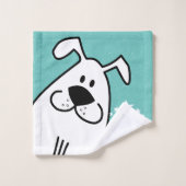 Fun Dog gepersonaliseerd monogram ontwerp Bad Handdoek (Wasdoekje)