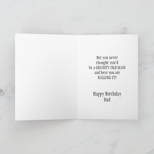 Fun Dog Grumpy Old Man Card Kaart (Binnen)
