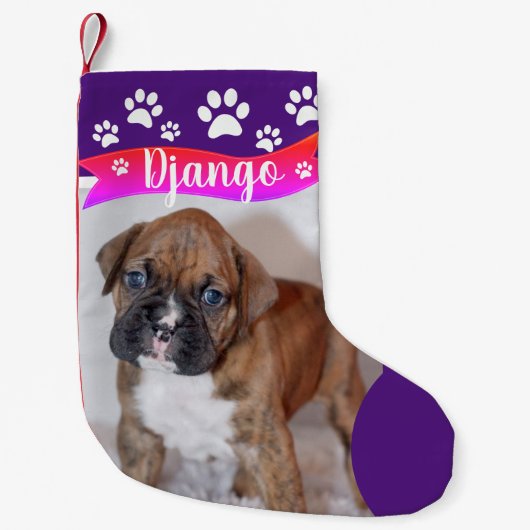 Fun Dog-kerstkussen - Persoonlijke foto Kleine Kerstsok (Voorkant)