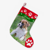 Fun Dog-kerstkussen - Persoonlijke foto Kleine Kerstsok (Voorkant (Hangend))