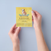 Fun Dog op skateboard Dog Walker Tear Sheet Yellow Flyer (Hand)