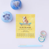 Fun Dog op skateboard Dog Walker Tear Sheet Yellow Flyer (Enkel)