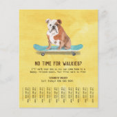 Fun Dog op skateboard Dog Walker Tear Sheet Yellow Flyer (Voorkant)