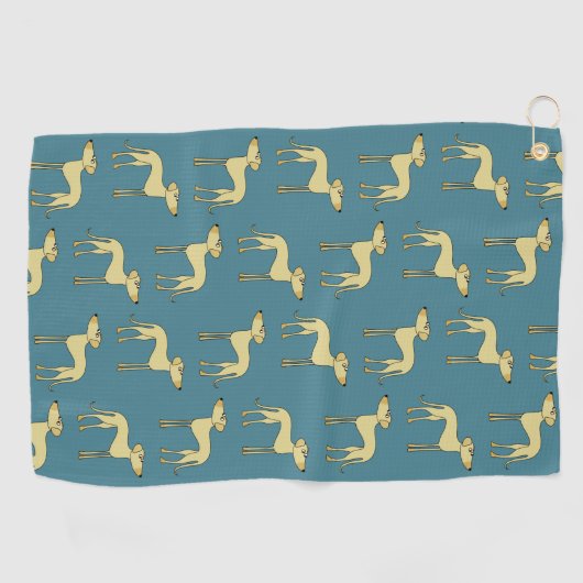 Fun Dog Pattern Golfhanddoek (Horizontaal)