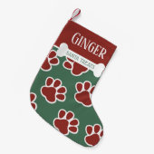 Fun Dog Paw Patroon Gepersonaliseerd Kleine Kerstsok (Voorkant (Hangend))